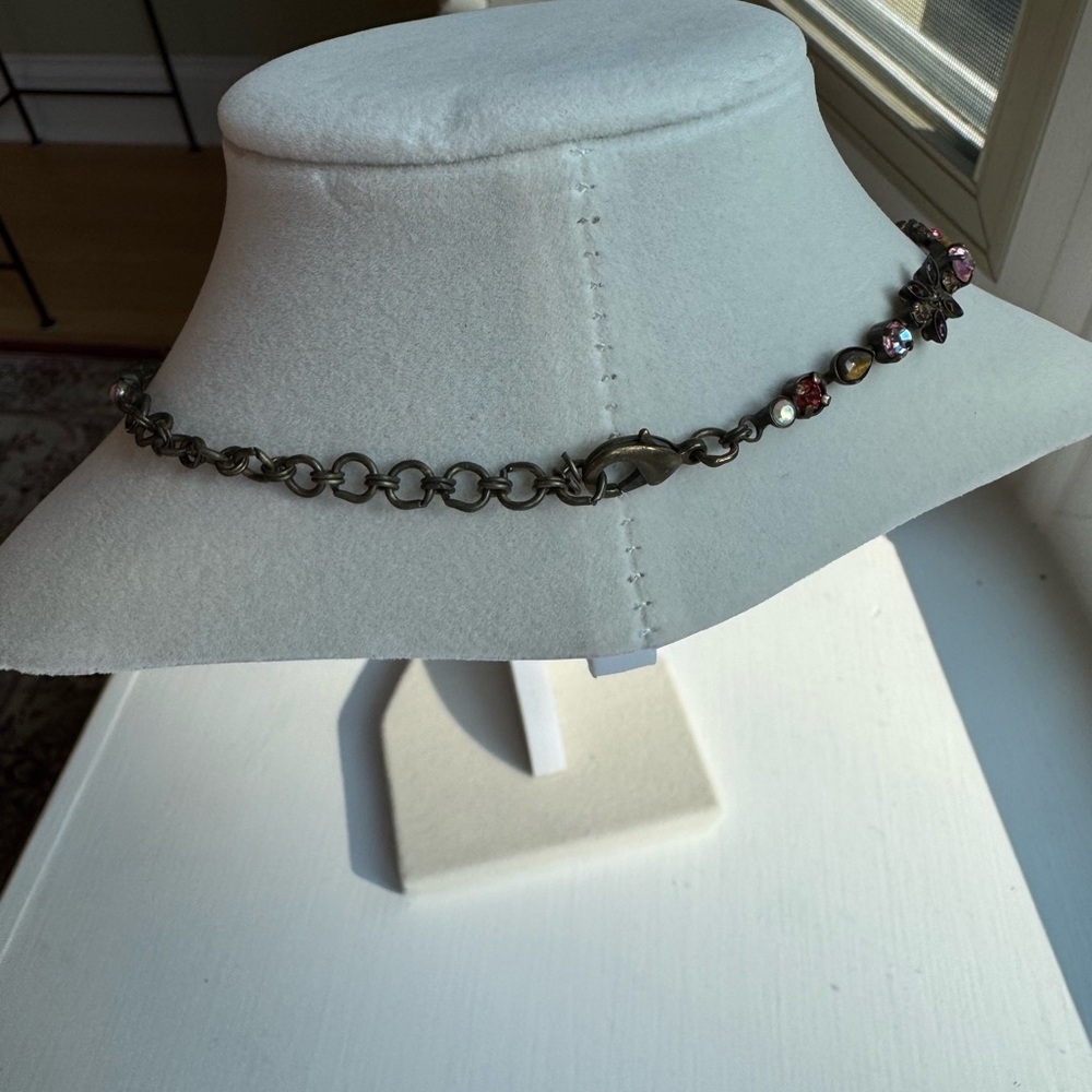 Elegant Sorrelli Choker Necklace with  Crystals in Pink and Brown Tones - Picture 7 of 7